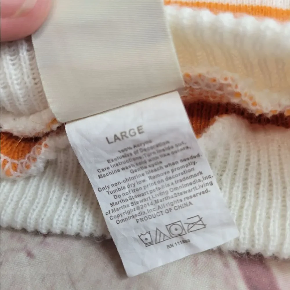 Martha Stewart pumpkin jack-o-lantern stripped sweater shirt L
